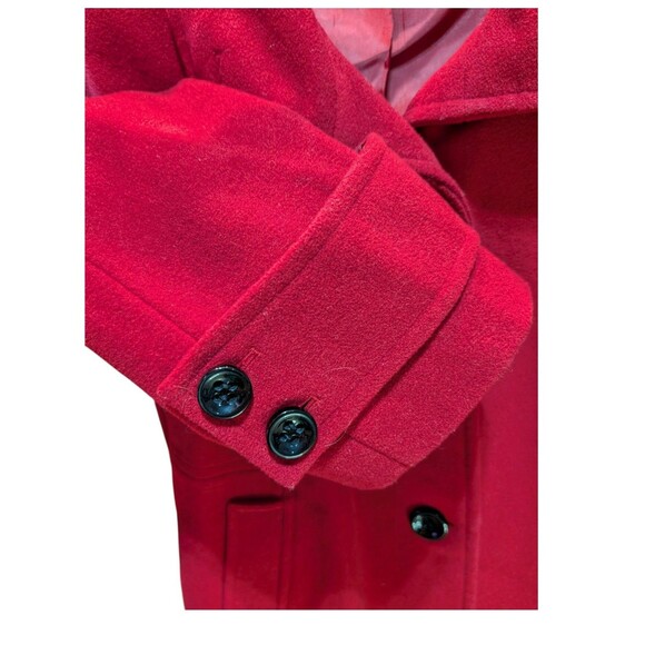 Vintage Red Lined Wool Blend Pea Coat Women's, Mackintosh New England, Size XL - Picture 7 of 13